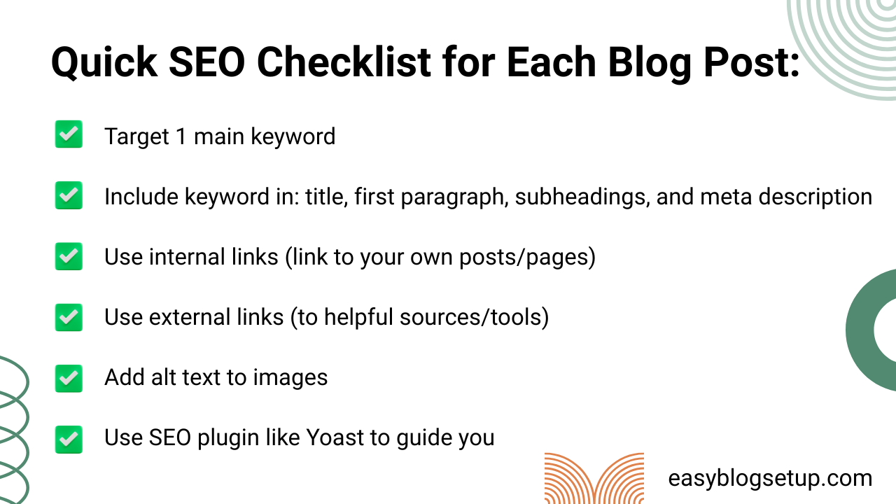 seo checklist for blog
