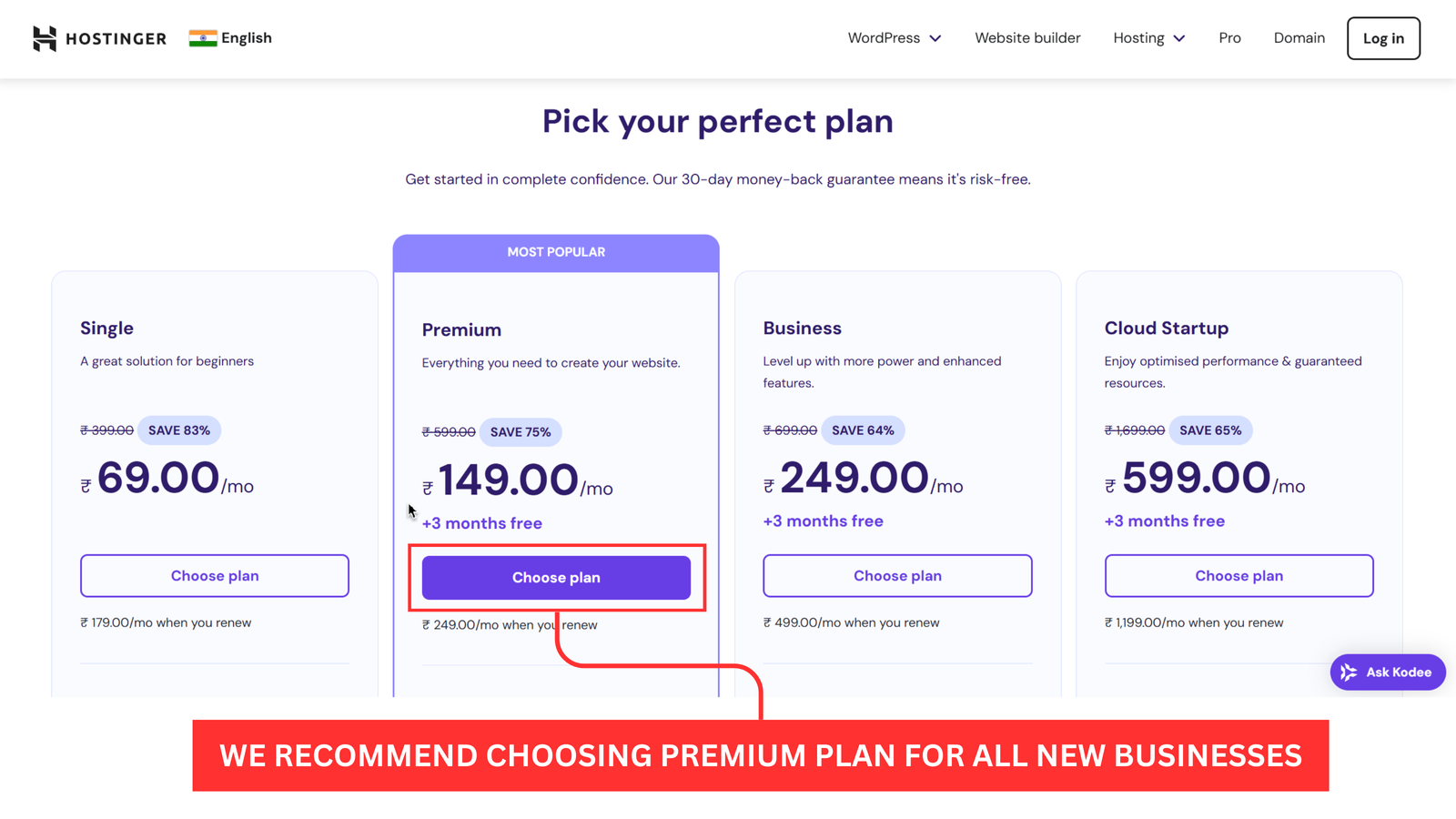 choose hostinger plan choose hostinger plan