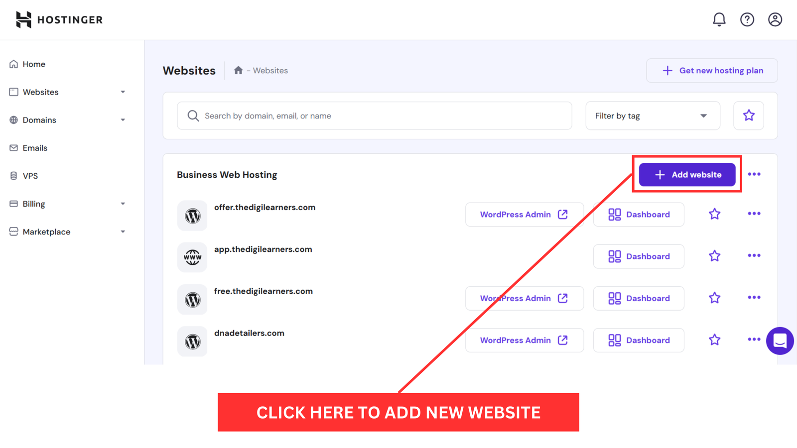 add new website hostinger add new website hostinger