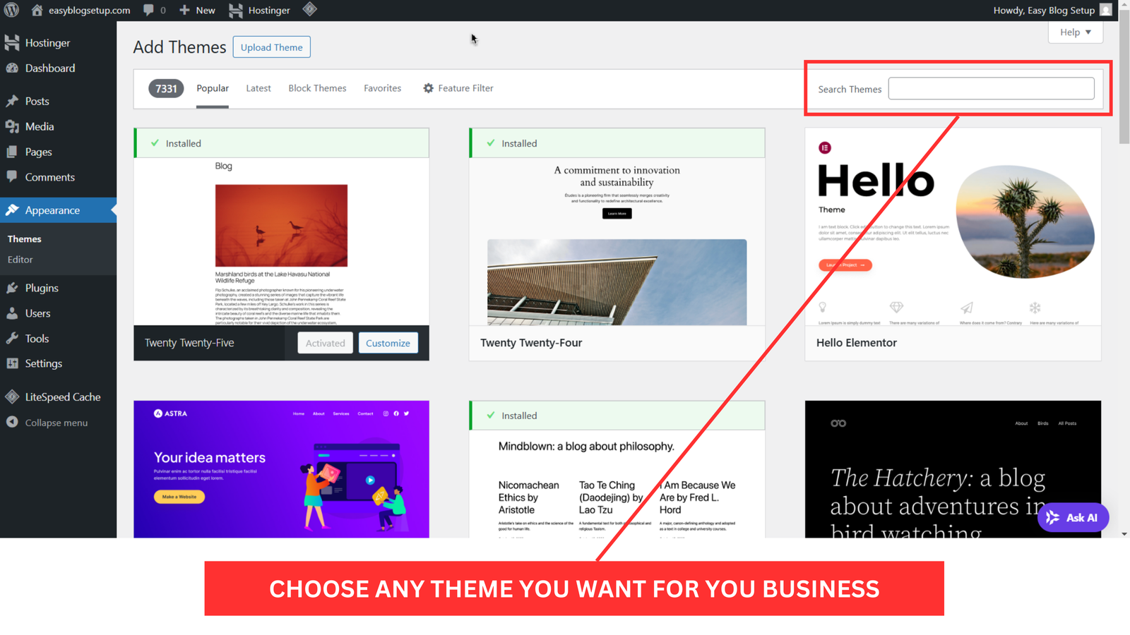 choose theme for your blog hostinger choose theme for your blog hostinger