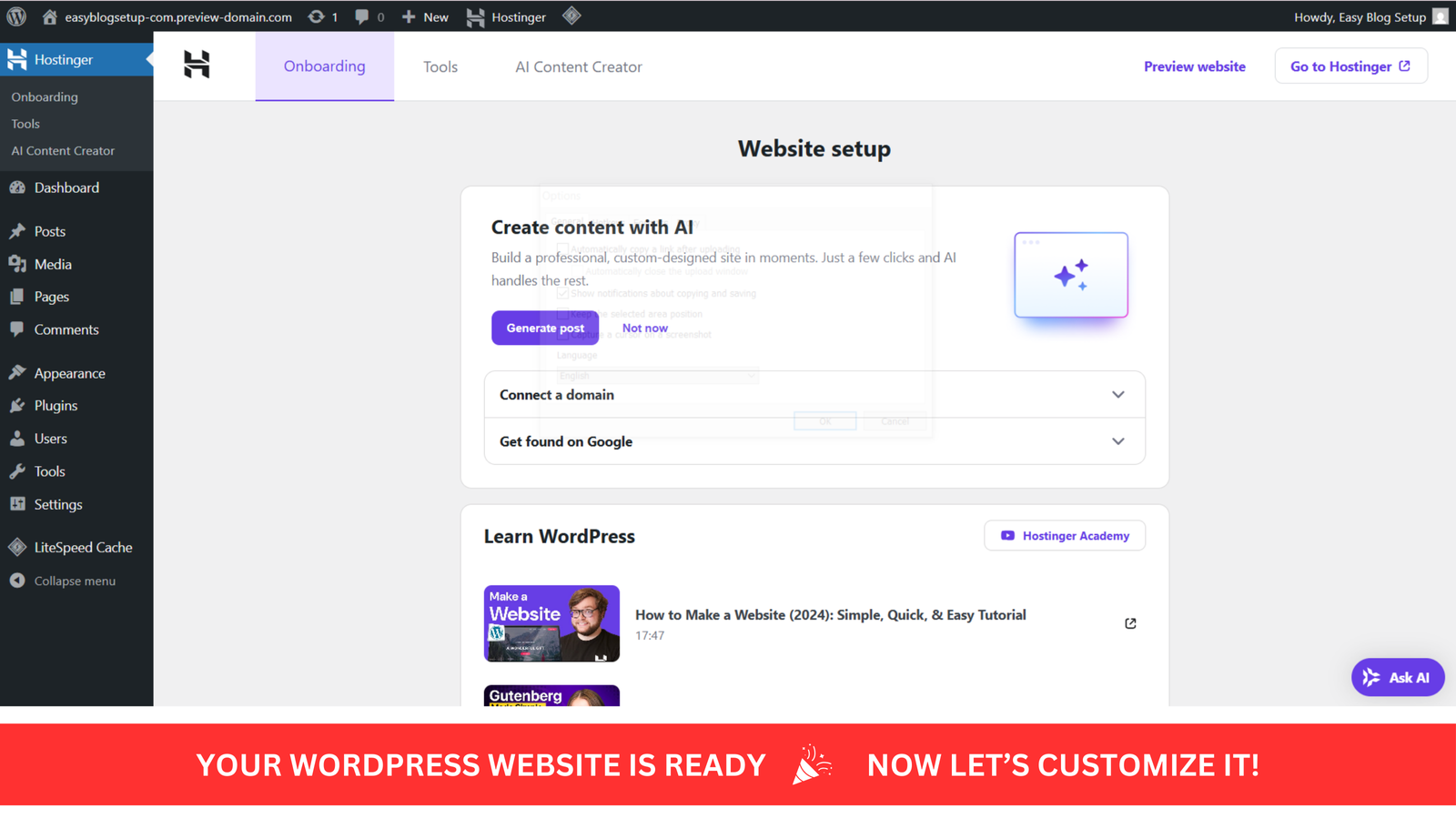 wordpress website setup hostinger wordpress website setup hostinger